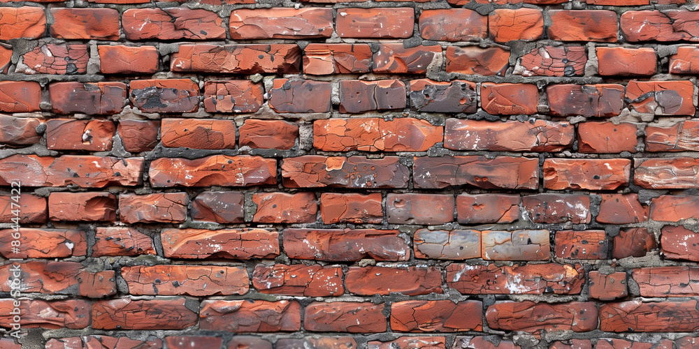 Obraz premium Old weathered red brick wall background