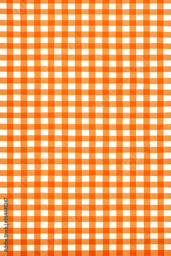 Estampa xadrez laranja com branco. Estampa de pano de piquenique 