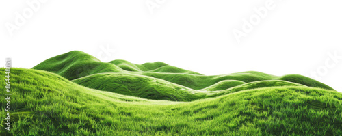 green hill landscape isolated on white or transparent png