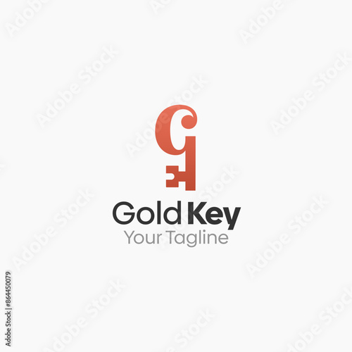 Gold Key Logo Vector Template Design. Good for Business, Start up, Agency, and Organization