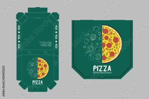 Pizza Box Design, Pizza Packaging Design, Pizza Box Design Template, Ready For Print.