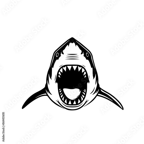 Great White Shark Attack Vector Logo