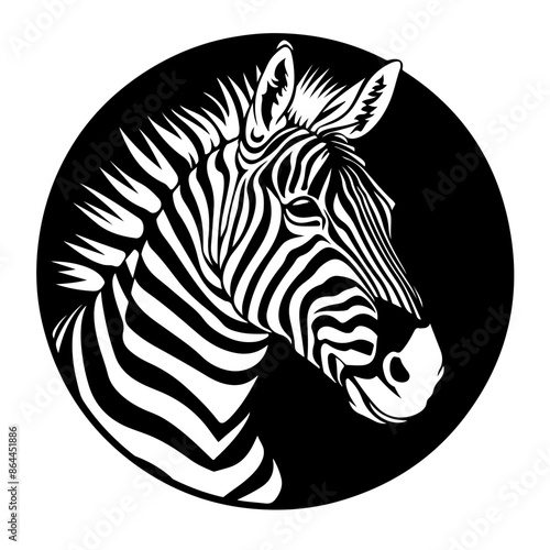 Striped zebra Vector Logo