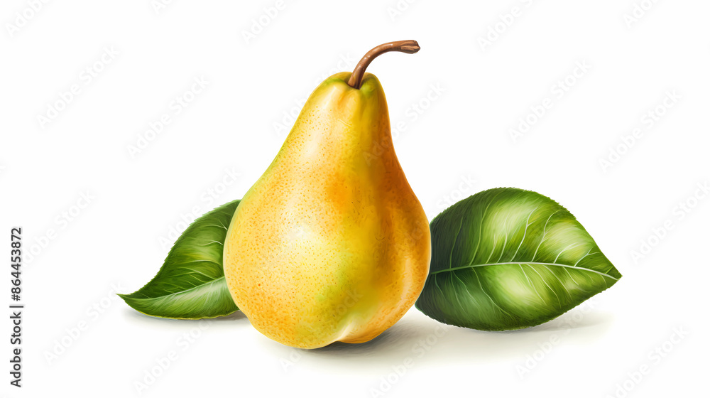 pear with leaf pear with leaf