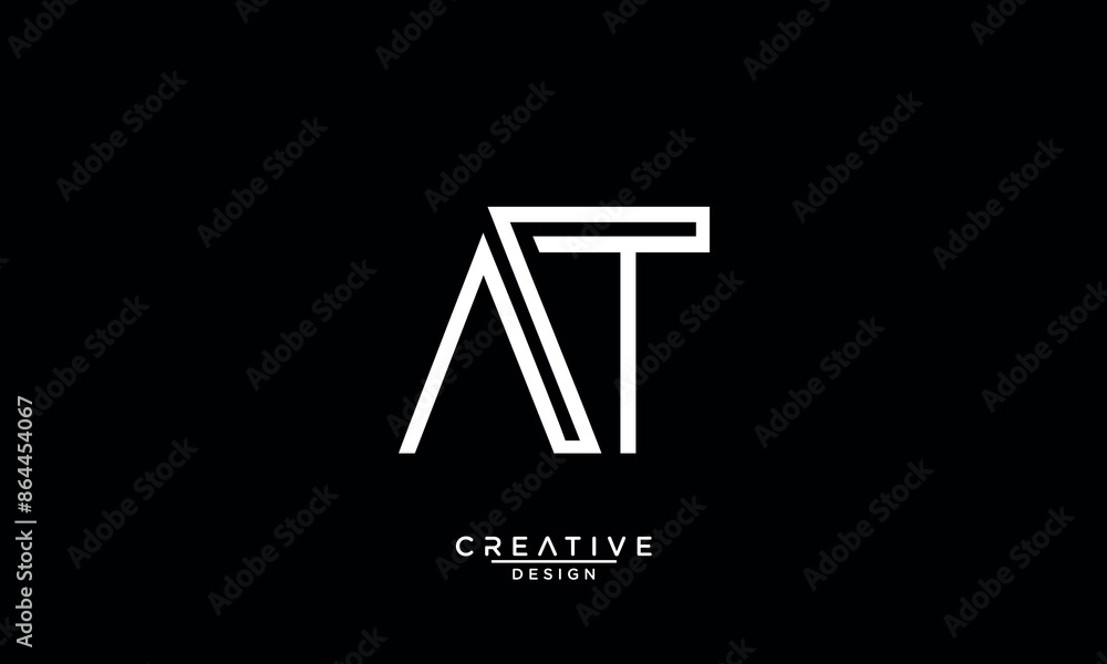 AT, TA, Abstract Letters Logo Monogram AT, TA, Abstract Letters Logo Monogram