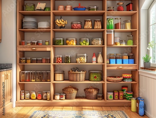 Wallpaper Mural home storage area organize management home interior design pantry shelf and storage for store food and stuff in kitchen home design concept Torontodigital.ca