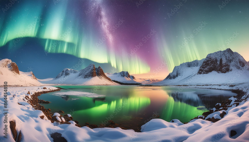 Fototapeta premium sunrise over the lake