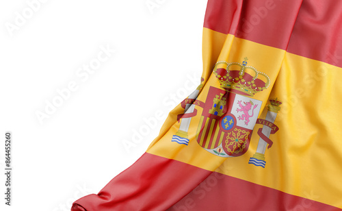 Flag of Spain with empty space on the left. Isolated. 3D Rendering