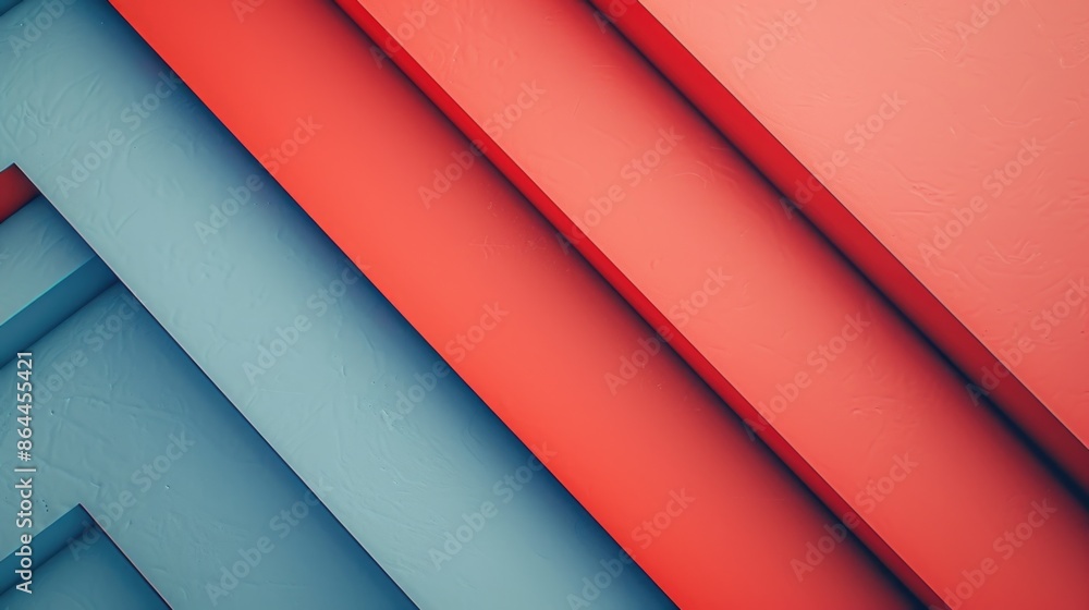 Fototapeta premium A close-up shot of a vibrant red and blue wall, ideal for use in design projects or as a background image