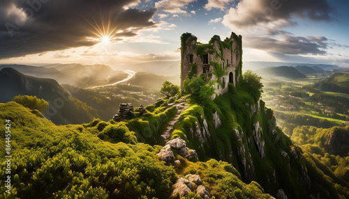 sunset over the mountains