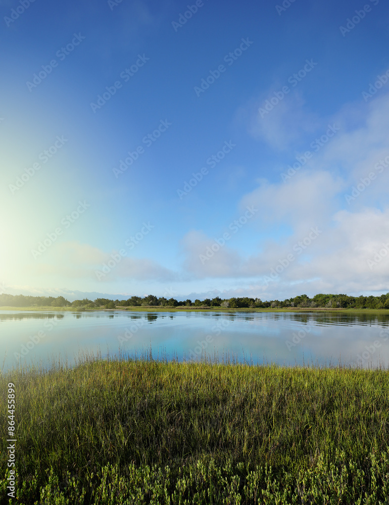 Coastal marsh on Taylor's Creek in Beaufort NC with Carrot Island in the distance Coastal marsh on Taylor's Creek in Beaufort NC with Carrot Island in the distance