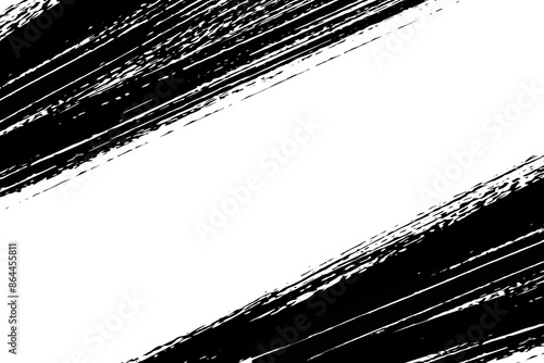 Diagonal brush strokes on white background. Grunge banner