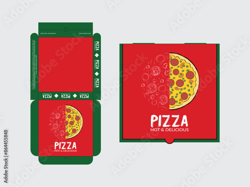 Pizza Box Design, Pizza Packaging Design, Pizza Box Design Template, Ready For Print.
