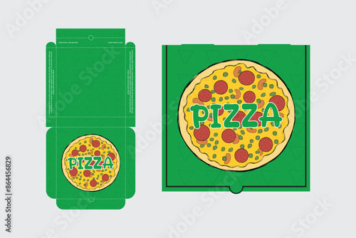 Pizza Box Design, Pizza Packaging Design, Pizza Box Design Template, Ready For Print.