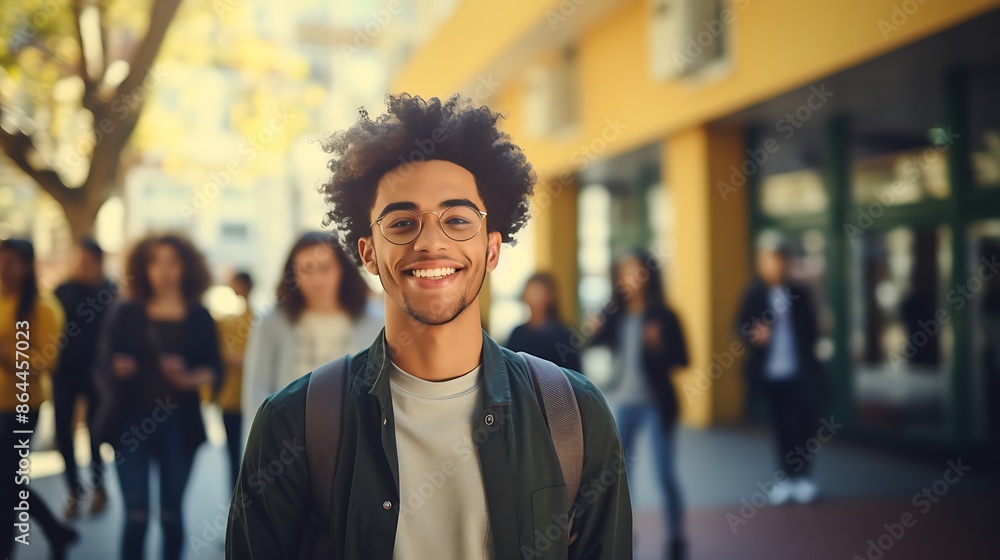 happy multiethnic high school, portrait of college or university student, Copy space banner background happy multiethnic high school, portrait of college or university student, Copy space banner background