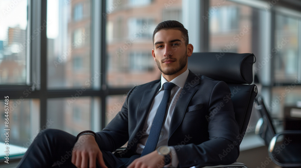 Portrait of a business man sitting in an office Portrait of a business man sitting in an office