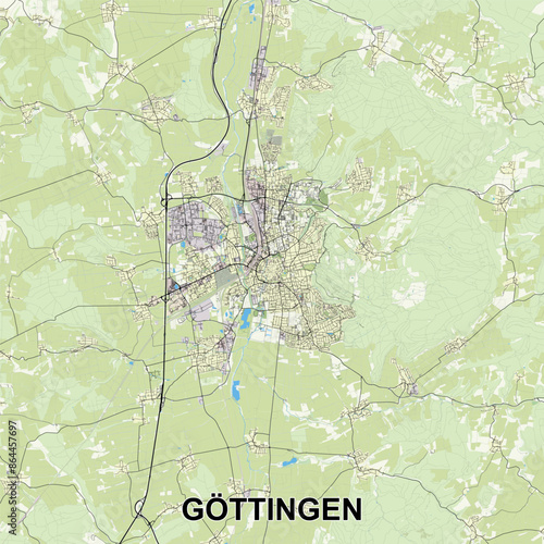 Göttingen, Germany map poster art