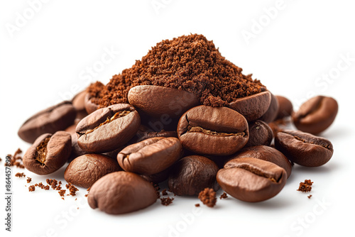 Small Pile of Freshly Ground Coffee Beans
 photo