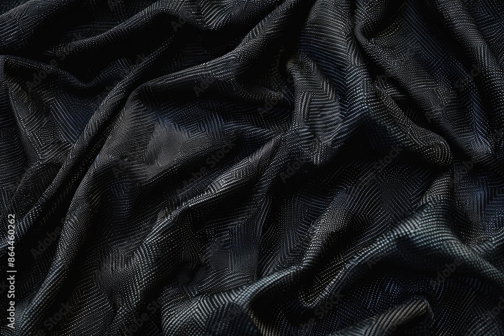 Fototapeta premium Close-up shot of a black fabric featuring a repeating pattern