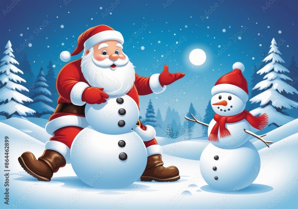 Santa Claus and Snowman Winter Celebration Santa Claus and Snowman Winter Celebration