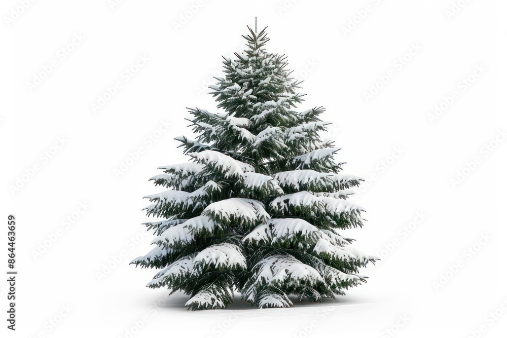 A fir tree isolated on a pure white background A fir tree isolated on a pure white background