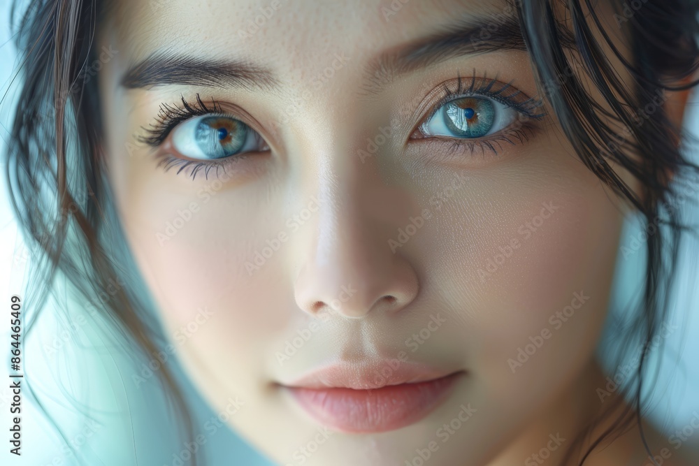Close-Up Portrait of Woman With Blue Eyes Close-Up Portrait of Woman With Blue Eyes