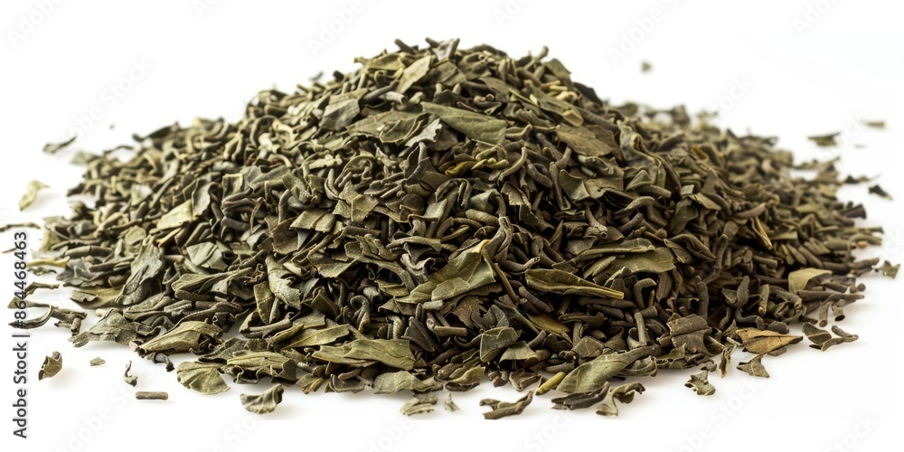 A close-up shot of a pile of dried leaves on a white surface, with a rustic and earthy tone A close-up shot of a pile of dried leaves on a white surface, with a rustic and earthy tone