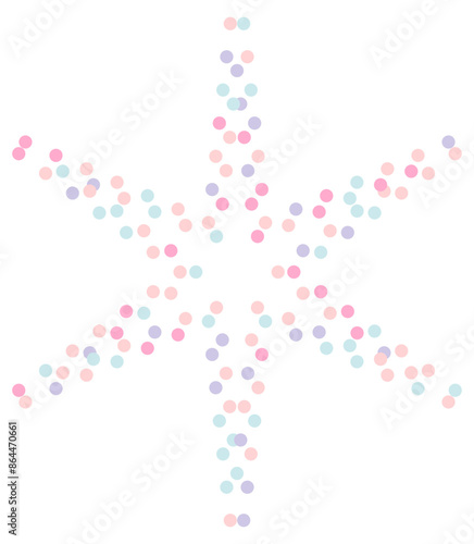 Pastel colorful star line dots. Vector illustration.  © Sudakarn