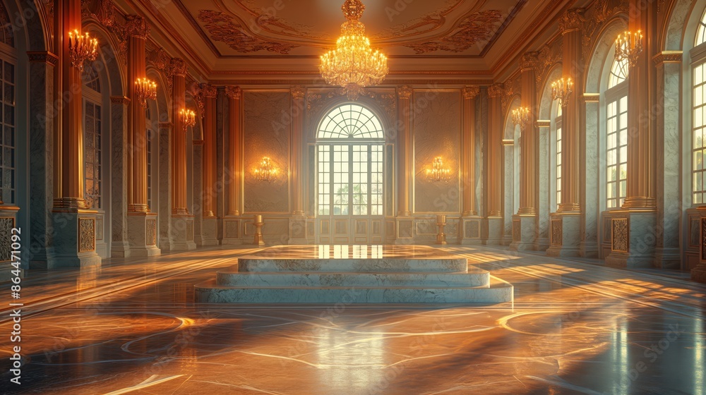 Obraz premium Glamorous Product Presentation in Palace Interior