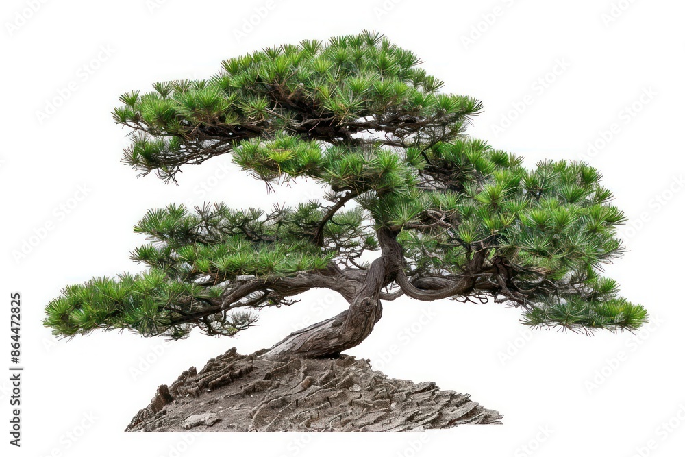 The maritime pine with its unique shape isolated on a pure white canvas The maritime pine with its unique shape isolated on a pure white canvas
