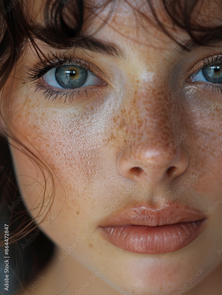 Intense blue eyes close-up shot Intense blue eyes close-up shot
