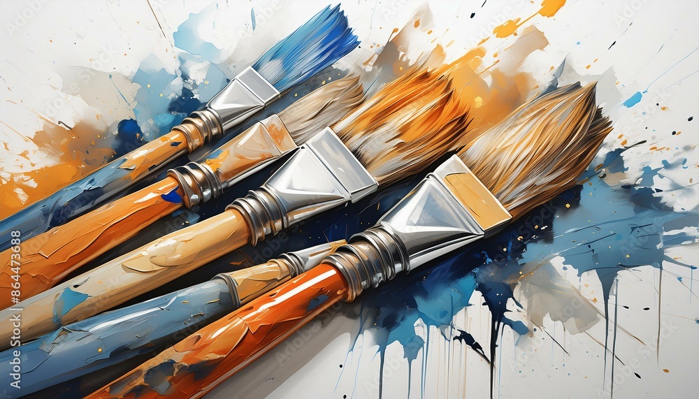 Obraz premium watercolor brush and paint