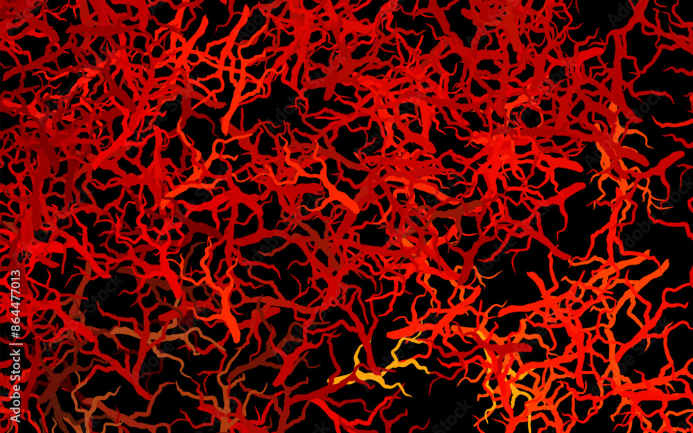 Dark Red, Yellow vector doodle background with branches, leaves. Dark Red, Yellow vector doodle background with branches, leaves.