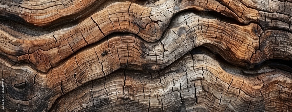 Fototapeta premium Old oak with a beautiful wooden texture close up for wallpaper background