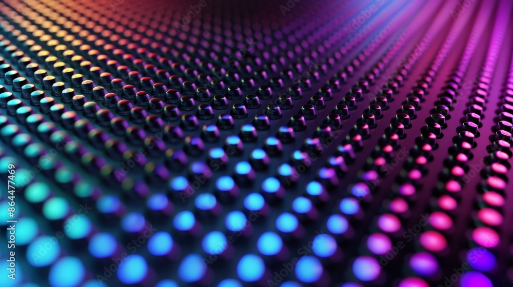 Close-up of an LED panel with vivid rainbow colors, sharp reflections on a polished surface, bright and intense lighting, each hue blending seamlessly, creating a dynamic visual Close-up of an LED panel with vivid rainbow colors, sharp reflections on a polished surface, bright and intense lighting, each hue blending seamlessly, creating a dynamic visual