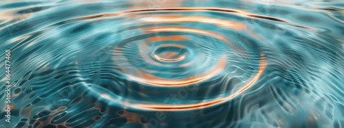 The image shows disturbance ripples expanding in all directions with empty space around them. Creative banner. Copyspace image