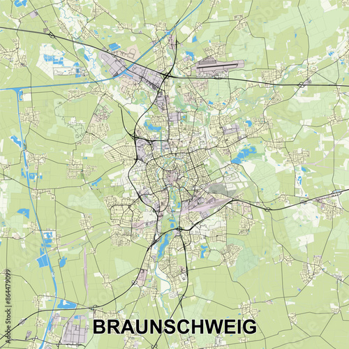 Braunschweig, Germany map poster art