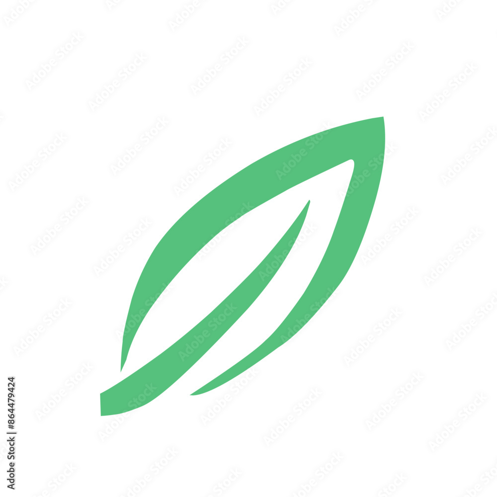 Flat green leaves collection.Vector illustration Flat green leaves collection.Vector illustration