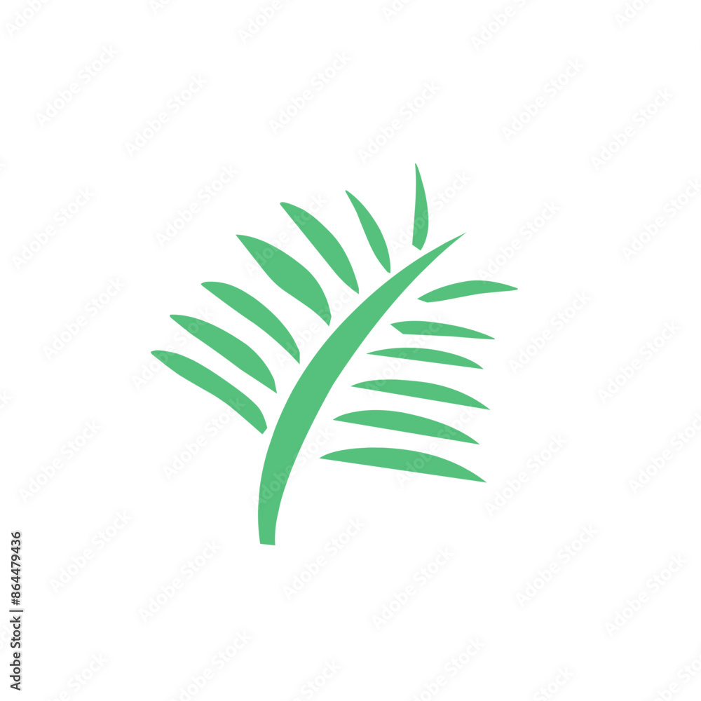 Fototapeta premium Flat green leaves collection.Vector illustration