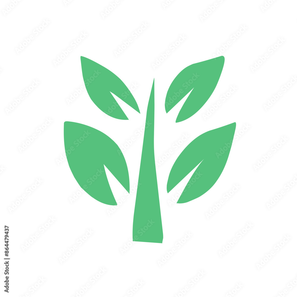 Obraz premium Flat green leaves collection.Vector illustration