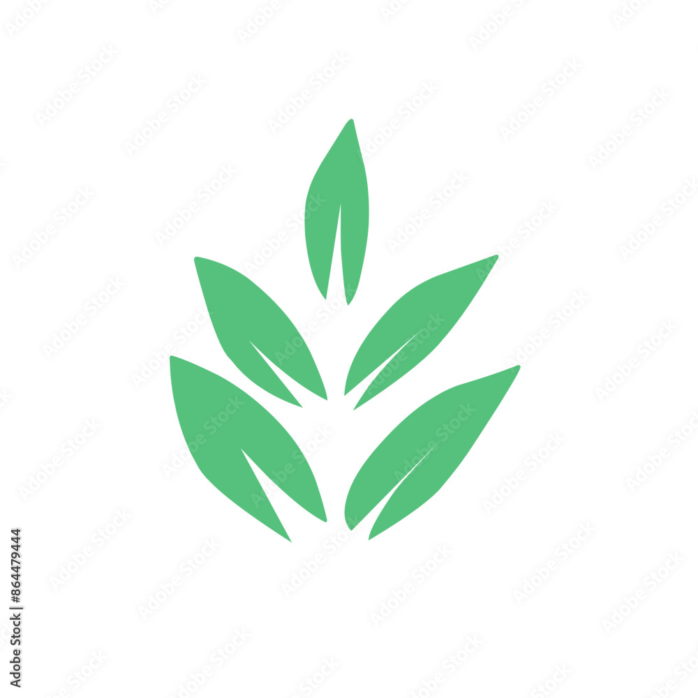 Naklejka premium Flat green leaves collection.Vector illustration