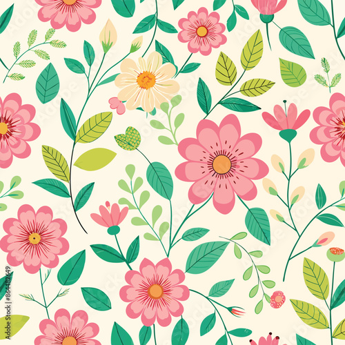 seamless floral vector © Shajamal