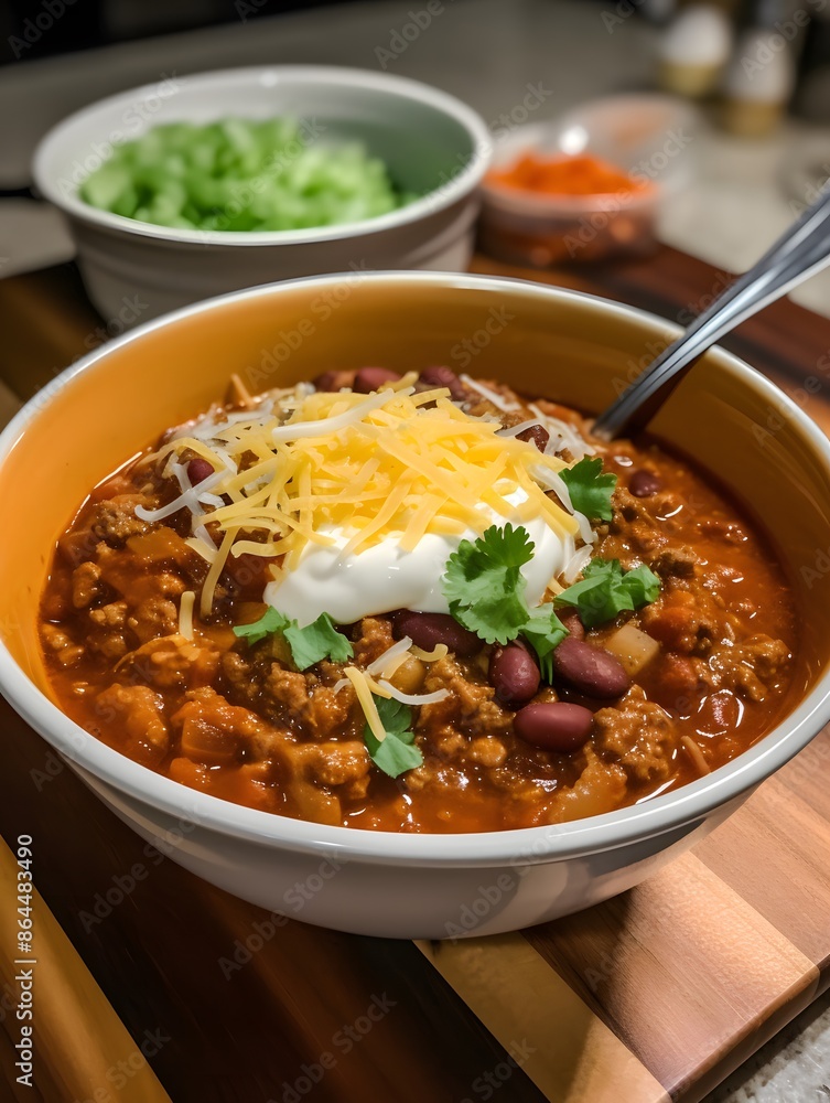 Traditional Mexican Chili Con Carne, featuring hearty minced meat and tender red beans simmered in a rich, flavorful sauce. Traditional Mexican Chili Con Carne, featuring hearty minced meat and tender red beans simmered in a rich, flavorful sauce.