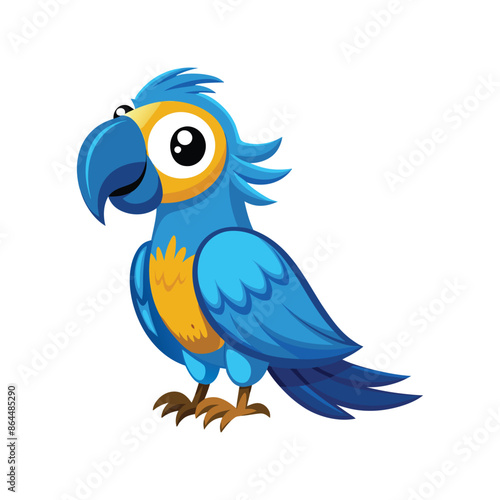 Cartoon blue macaw vector isolated