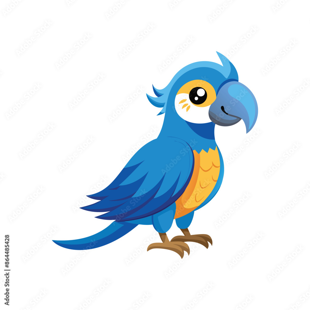 Cartoon blue macaw vector isolated Cartoon blue macaw vector isolated