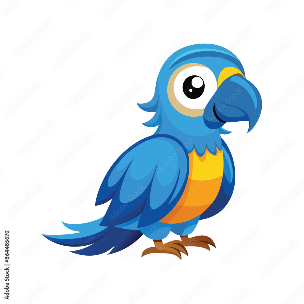 Cartoon blue macaw vector isolated Cartoon blue macaw vector isolated
