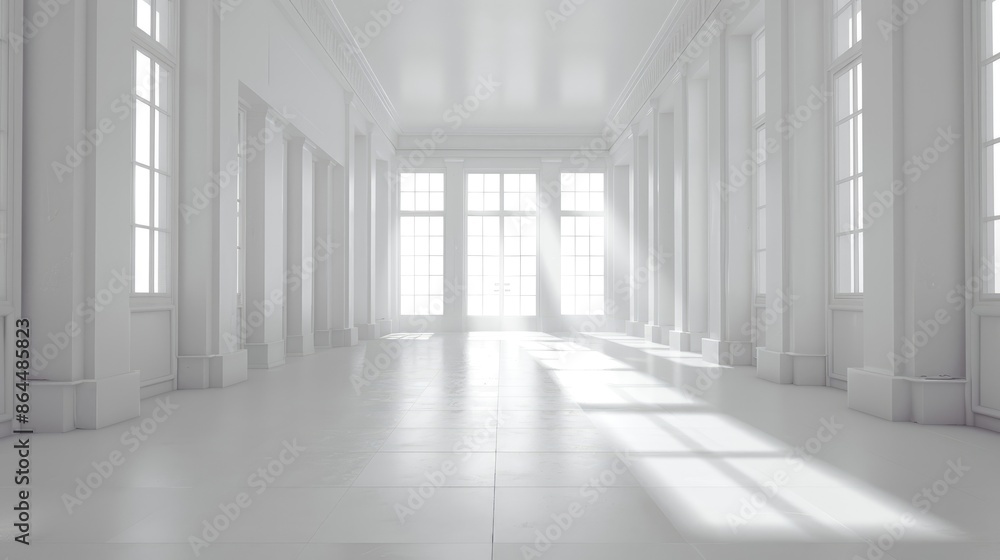 White Empty Room with Light White Empty Room with Light