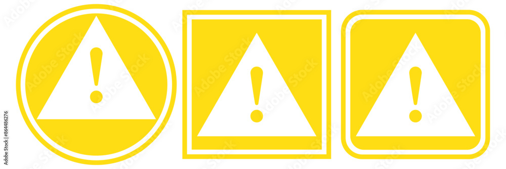 Danger warning icon set. alert triangle warn sign in black, yellow, and red color. exclamation sign. Danger warning icon set. alert triangle warn sign in black, yellow, and red color. exclamation sign.
