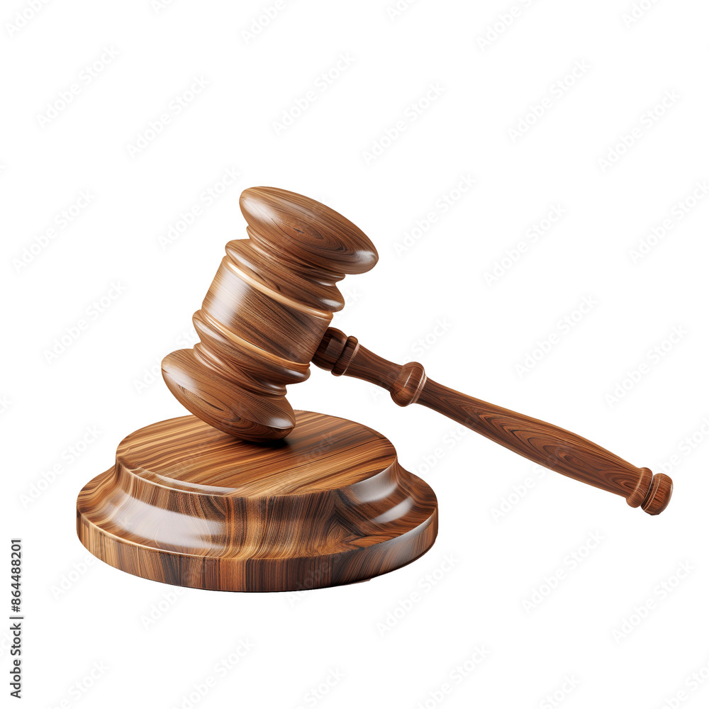 Wooden Gavel and Sound Block on White Background Wooden Gavel and Sound Block on White Background