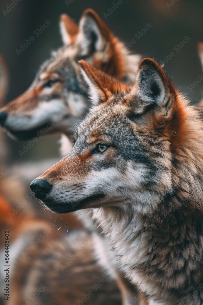 close-up of wolves. Selective focus close-up of wolves. Selective focus